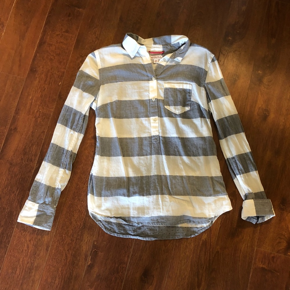 Half button down top